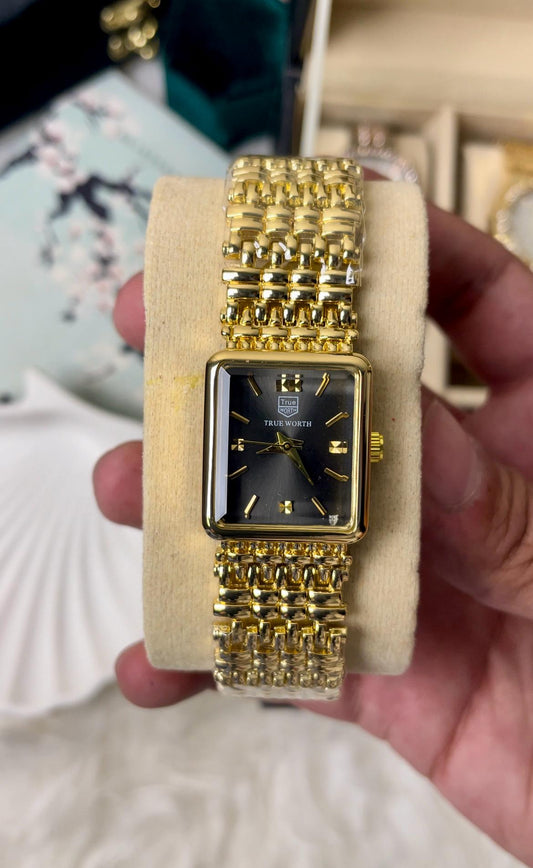 Averelle Black Dial Stainless Steel Watch